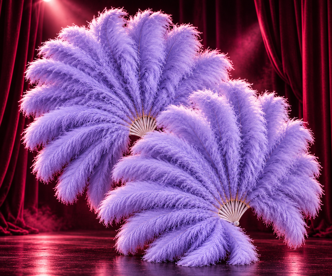 De paarse burlesquepluimenset Blauwtje
